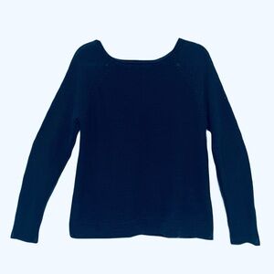 Chaps Women's Navy Blue Crew Neck Cotton Knit Sweater - SZ - L